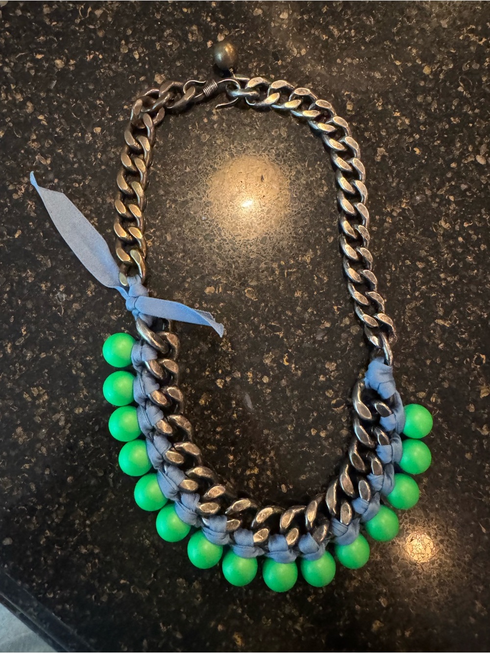 Lanvin Green Bead Chain Statement Necklace Est Retail $850